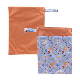 跨境热卖双拉链拼接尿布袋婴儿防水尿片干湿袋30x36cm手提尿片袋