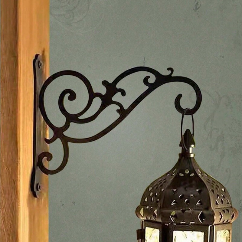 Cross-Border Hot-Selling Iron Wall-Mounted Flower Rack, Balcony Flower Pot Hanger, Hook Rack, Hanging Plant Basket, Decorative Hanging Rack