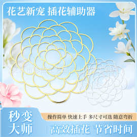 亚马逊金属不锈钢插花辅助器多款多色铁丝插花辅助器工艺品固定器