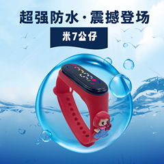 跨境新款兒童卡通公主可愛手環M7LED電子表創意禮品防水手錶批發