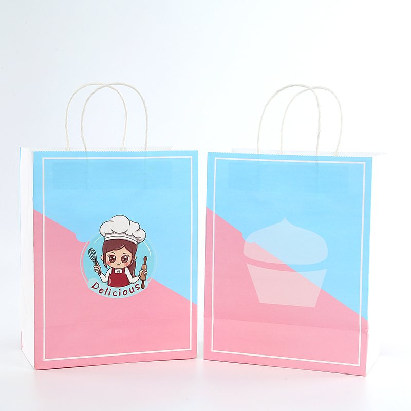 Bolsas de papel kraft bolsas de mano personalizadas ropa horneado para llevar bolsas de té de leche bolsas de compras regalos bolsas de regalo personalizadas