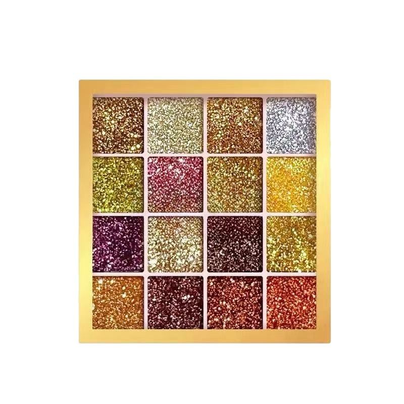 Capel-paleta de sombras de ojos con lentejuelas y purpurina de 16 colores, maquillaje brillante para actuación de estudiantes, maquillaje de ojos