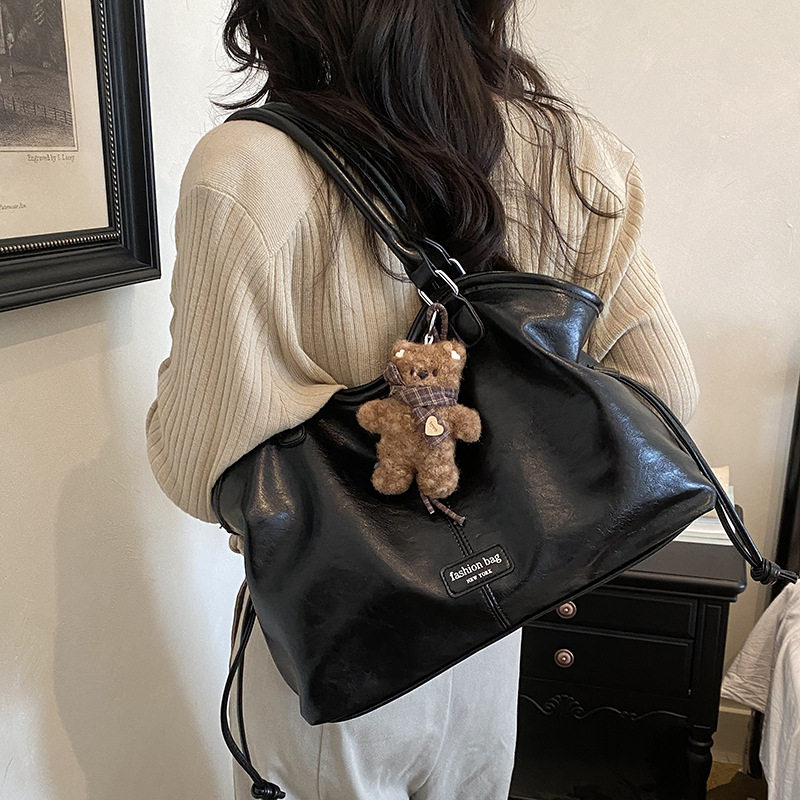 Túi tote nữ da PU , túi xách tay đi làm đựng đồ dung lượng lớn — Gạo trắng không có mặt dây chuyền, Màu cà phê Không có mặt dây chuyền, Màu nâu không có mặt dây chuyền, Đen không có mặt dây chuyền chi tiết 19
