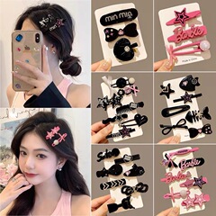 ドリルのアルファベットの蝶結びのヘアピンの女性の高級感の前髪のサイドクリップy 2kの甘いクールなギャルのアヒルの口のクリップの頭飾り
