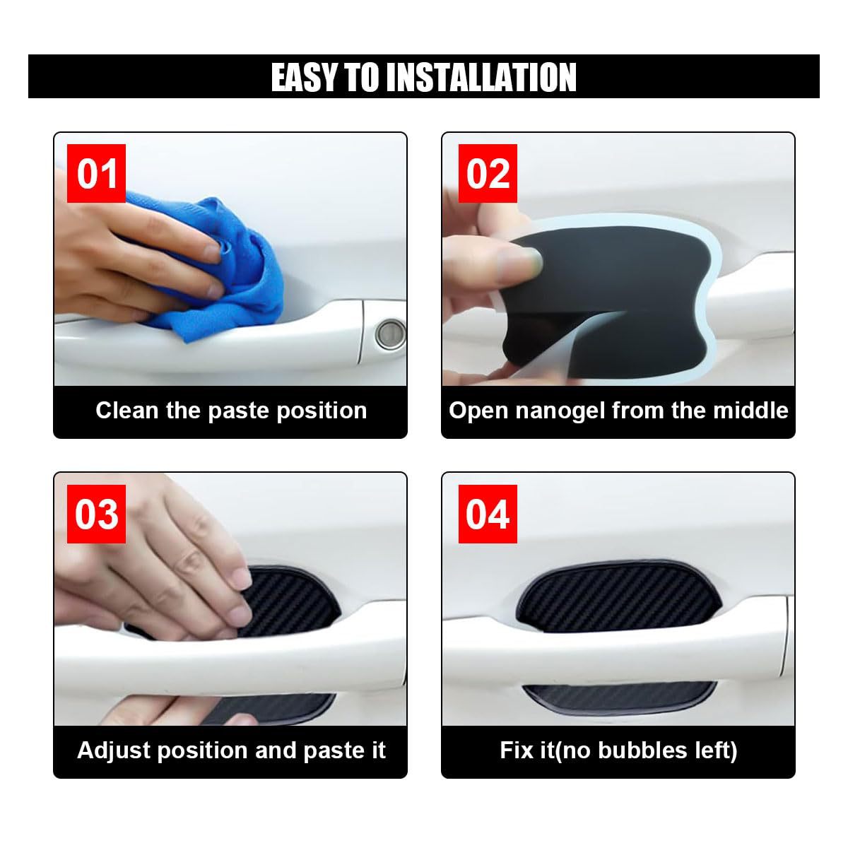 Amazon's Best-Selling Universal Car Magnetic Door Handle Carbon Fiber 4Pcs Car Anti-Scratch Protective Film