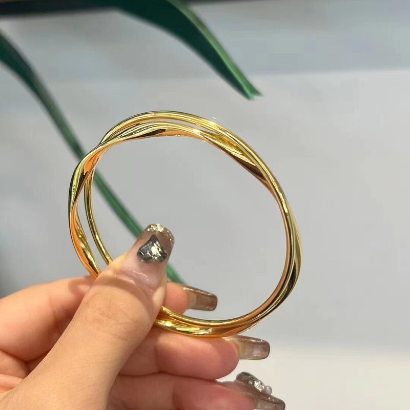 Gold color mobius double ring bracelet temperament classic mirror infinite loop mobius romantic for women