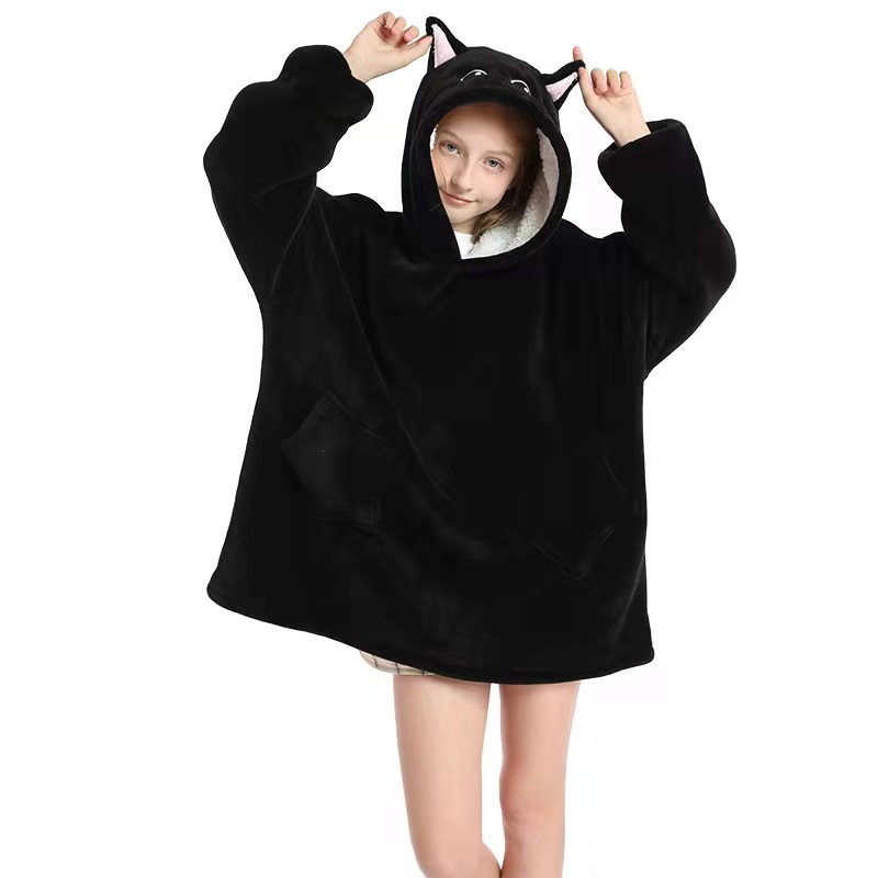 Geometric Animal Solid Color Hooded Polyester Breathable Pajamas display picture 7