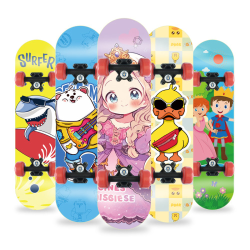 Skateboard 4-Wheeled Skateboard 2406 Double Kick Skateboard for Men and Women, Beginners' Skateboard, Double Kick Board, Can be shipped as one piece, Manufacturer