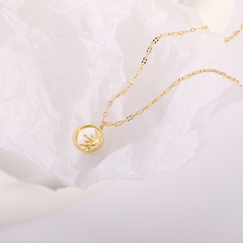 Fashion Sun Moon Copper Pendant Necklace Copper Necklaces