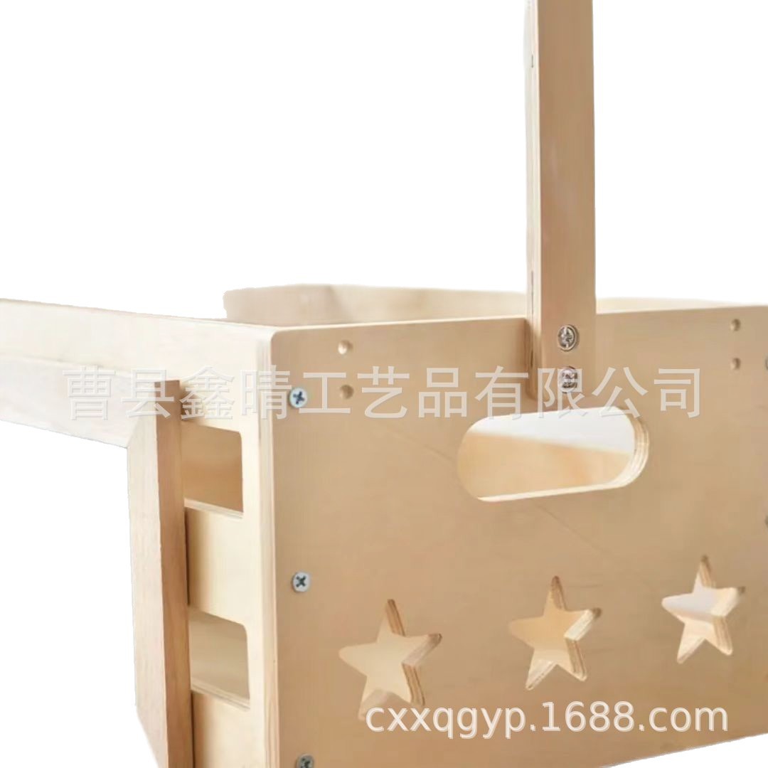 Cesta de madera para transportar bebés, caja de almacenamiento para juguetes y artículos de tocador, estante de almacenamiento de madera maciza para ropa de recién nacido