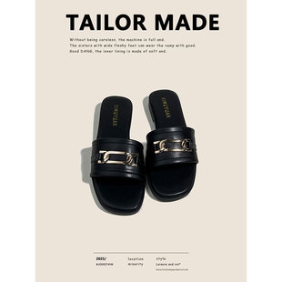 Women's Summer Outer Wear Slippers 2025 New Korean Style Fairy Holiday Style Flats Beach Sandals