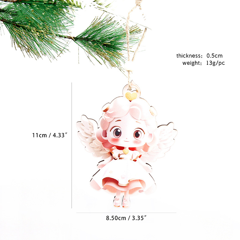 Decoraciones de Navidad de madera colgante decoración del hogar festivales artesanía de madera colgante colgante de árbol de Navidad