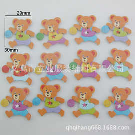 现货批发卡通动物款木头纽扣两眼彩绘手工木扣帽子饰品装饰木扣