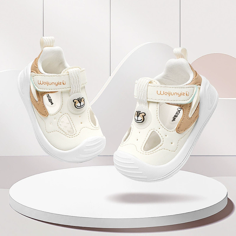 2024 новые летние детские туфли для малышей, мягкая подошва, антискользящие туфли для мальчиков 0-1-2 лет, дышащие сандалии Baotou