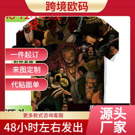 一件猴子 D. 路飞 T 恤卡通漫画动漫原宿图形卡哇伊 T 恤图片色棉