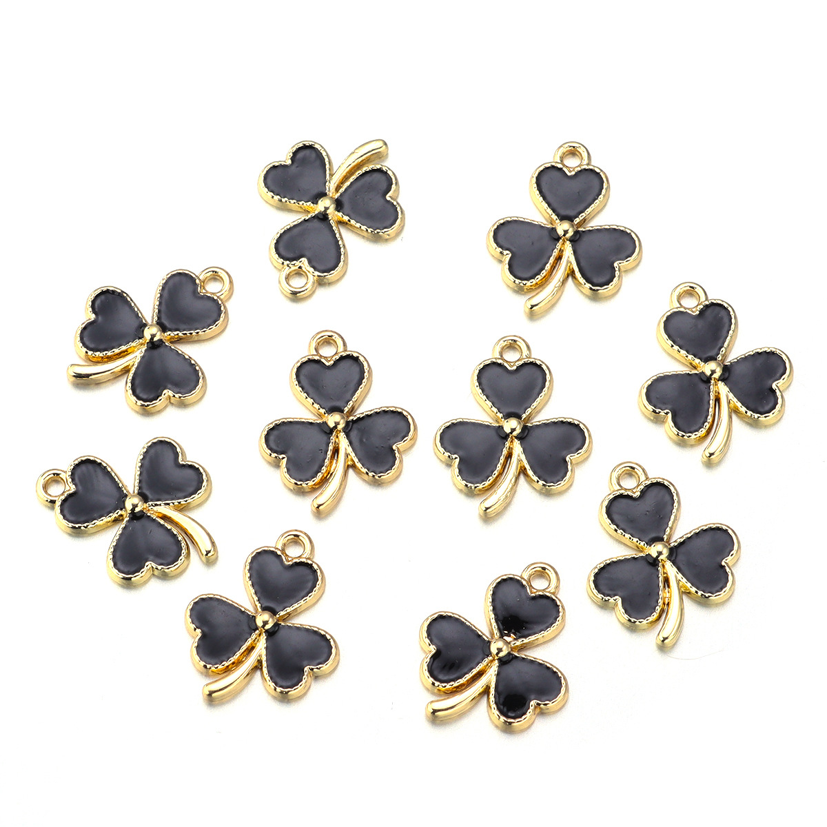 26g Weight Pendant Jewelry Making Type DIY Jewelry Accessories Classification 10 PCS/Package Quantity Alloy Material Shamrock Pattern Enamel Design IG Style, Simple Style Style 10 PCS/Package Alloy Shamrock Pendant 8