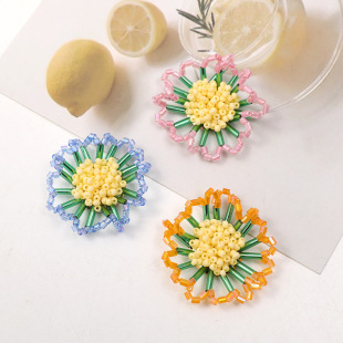 Summer Tian Ye Feng girly color matching small flowers diy hand-woven beaded hairpin hair accessories earrings material wholesale