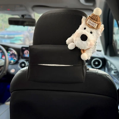 Car-Mounted Tissue Box, Car Hanging Tissue Car tissue box/set - l-coffee-hat-coffee-scarf-west-highland-upper-right-black-square-napa-bag
