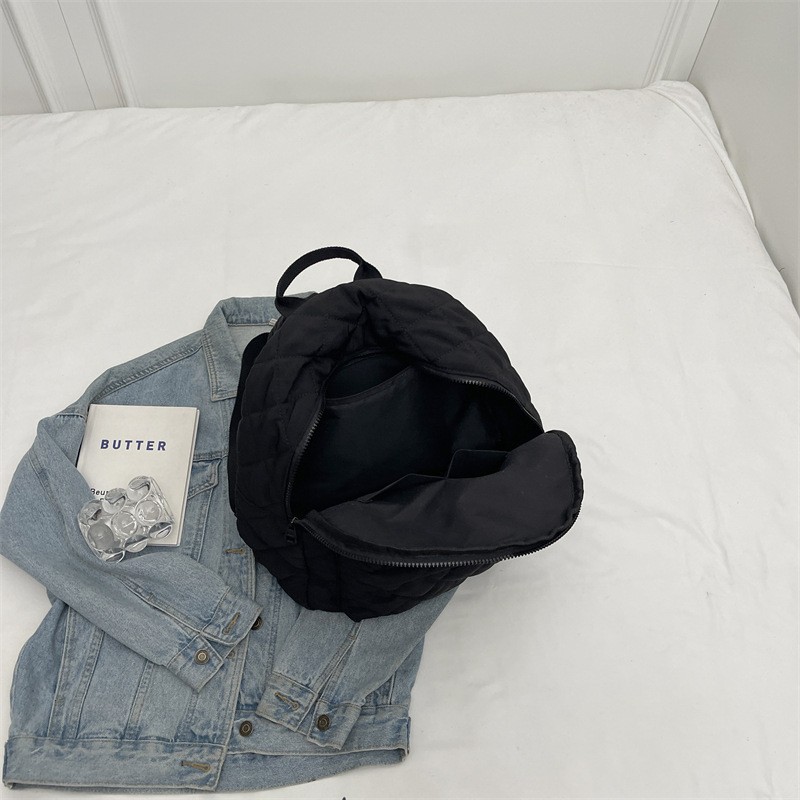 Bolso de las mujeres 2024 nuevo estilo coreano las mujeres diamante bordado hilo mochila moda casual color sólido viaje