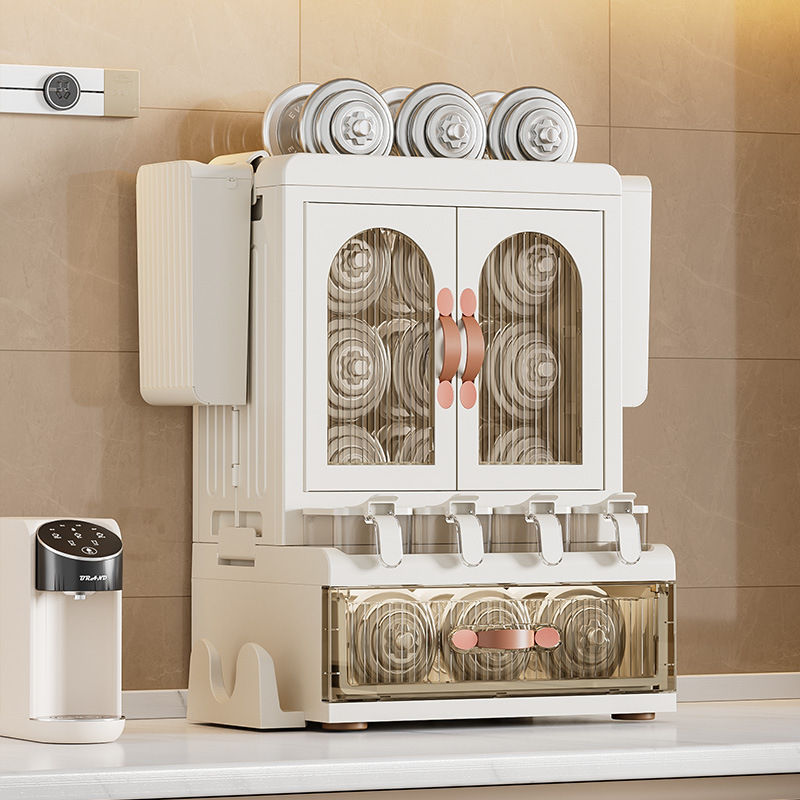 廚房用品調料置物架台面油鹽醬醋瓶收納帶門刀架筷子筒多功能套裝