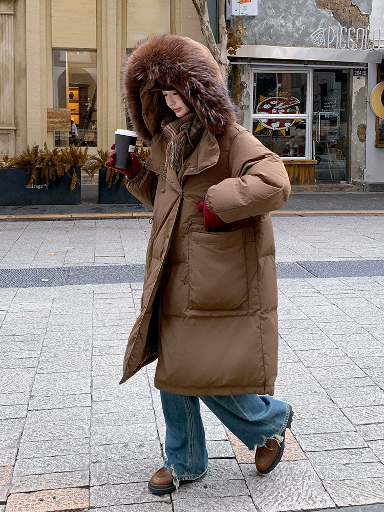Winter long hoody, down jacket, Korean style, plus size