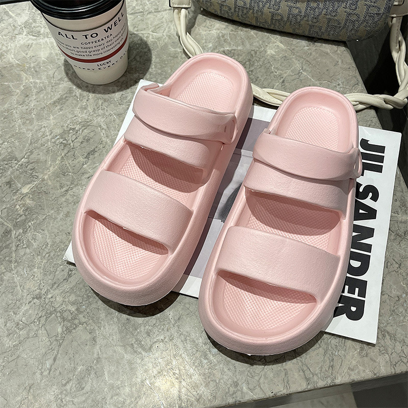 Sandalias y pantuflas EVA de doble tira, plataforma antideslizante, desodorantes, uso interior y exterior