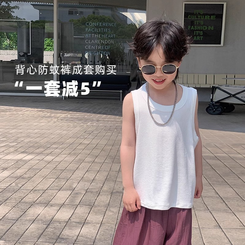 Children's Clothing Kids' Vest 2026 Summer New Style Boys' Thin Cool Sleeveless Top Big Kids Casual Summer Outfit