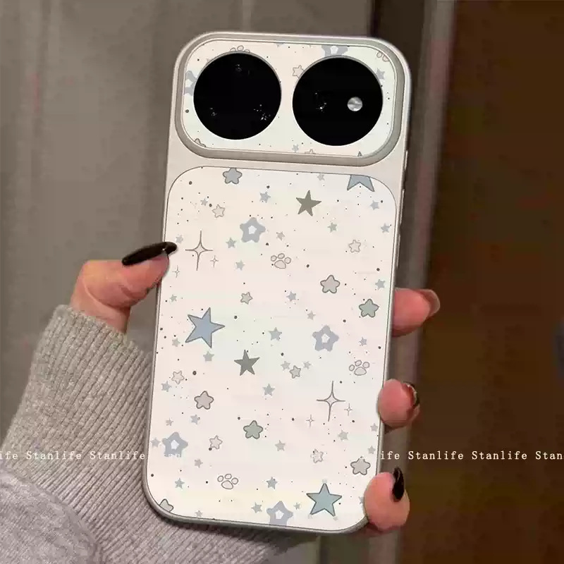 Little Blue Light Star is suitable for the Apple 16/17 Pro Max, a high-appearance, large-view window phone case for iPhone 1