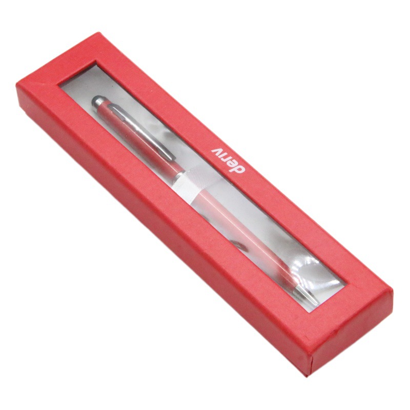 Bolígrafo rojo traje de regalo metal firma pluma pantalla táctil firma pluma regalo pluma caja de regalo negocio