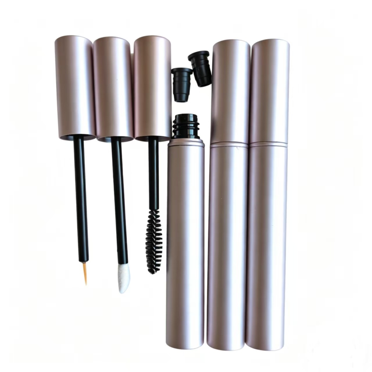 Aluminio todo oro rosa rimel botella vacía 4ml crecimiento líquido tubo vacío manga tubo de aluminio delineador VE botella de pegamento