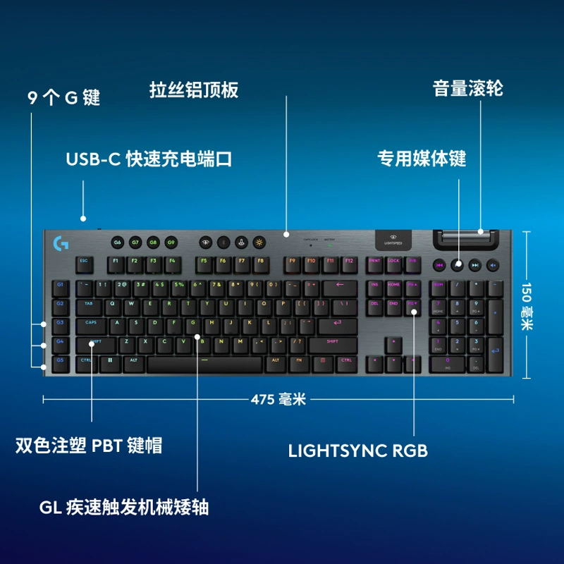 Logitech ультратонкая механическая игровая клавиатура G915