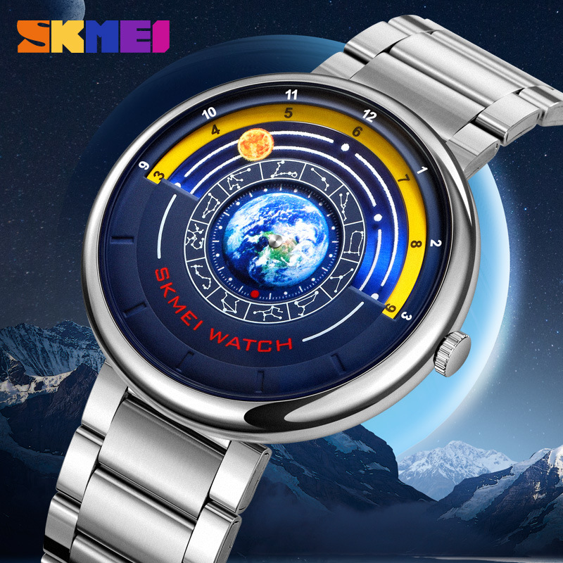 Time beauty SKME men's quartz watch trend creative planet quartz watch cross-border leisure waterproof steel band watch