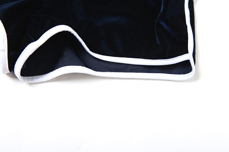 Autumn Winter Slim Embroidered Zipper Hoodie Coat High Waist Shorts Sets