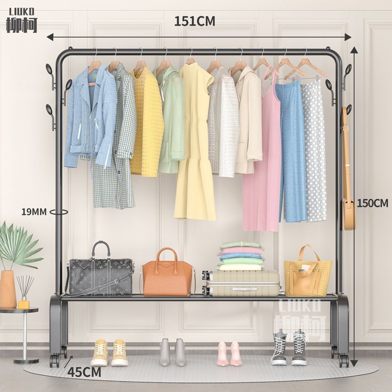 Percha de piso interior varilla de secado de balcón percha de ropa de dormitorio simple percha de ropa de una sola varilla percha de colcha percha de ropa