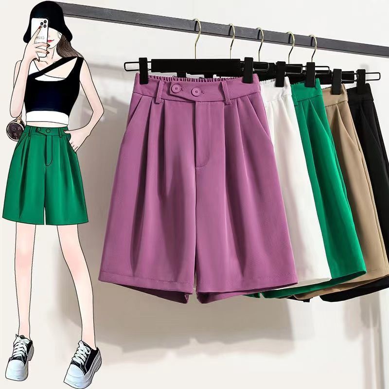 Suit Shorts Women's Summer Thin Outer Wearing High Waist Slimming All-match Pants Short Loose Casual Wide Leg Pants Suit Shorts Women's Summer Thin Outer Wearing High Waist Slimming All-match Pants Short Loose Casual Wide Leg Pants