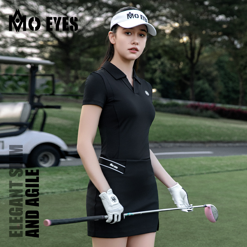 Bộ váy ngắn golf nữ mùa xuân hè kèm legging — Váy ngắn màu trắng [váy mỏng ngang hông/kèm legging/dây vải phối màu ngang eo] M25QZ006, Váy ngắn màu đen [váy mỏng ngang hông/kèm legging/dây vải phối màu ngang eo] M25QZ006, Áo đen [lưới thoáng khí/diệt khuẩn cấp 3A/hút ẩm/UPF50] M25YF037