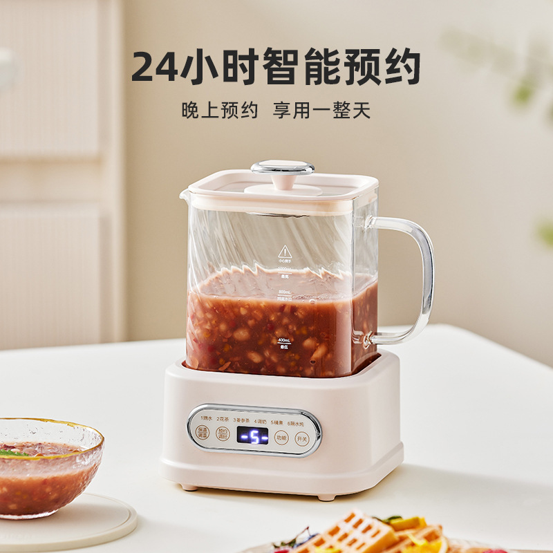 Bassens Small Square Stew Full Glass Health Pot Household Constant Temperature Pot Large Capacity Fully Automatic Water Kettle
