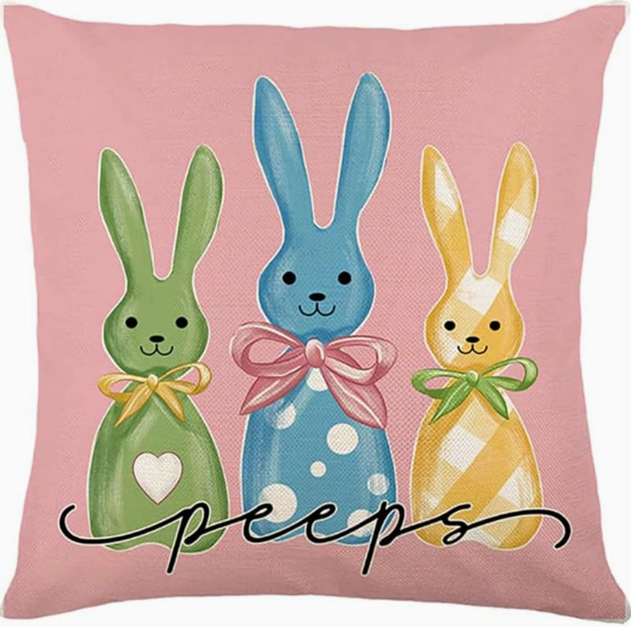 Amazon nuevo huevo de Pascua transfronterizo funda de almohada lino conejo simple funda de almohada cojín de sofá doméstico
