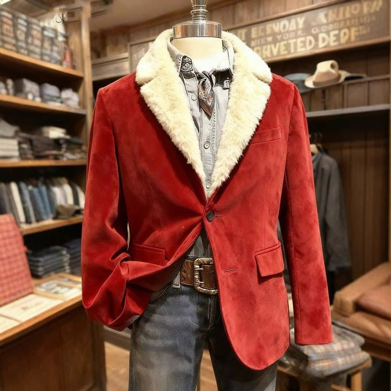 New Cross-Border Men's Suit Jacket with Notch Lapels, Long-Sleeve, Autumn and Winter, Direct from the Manufacturer, Fashionable and Casual