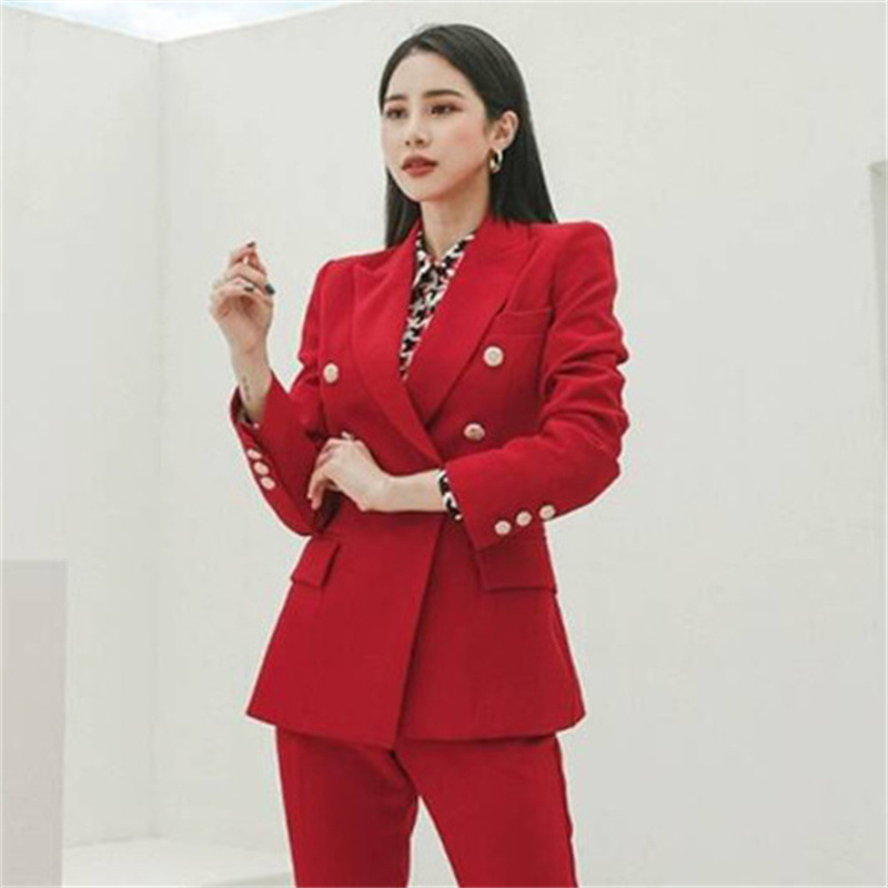 2026 Women's Short Blazer with a High-End Feel, Stylish Red Suit Jacket, Women's Professional Suit