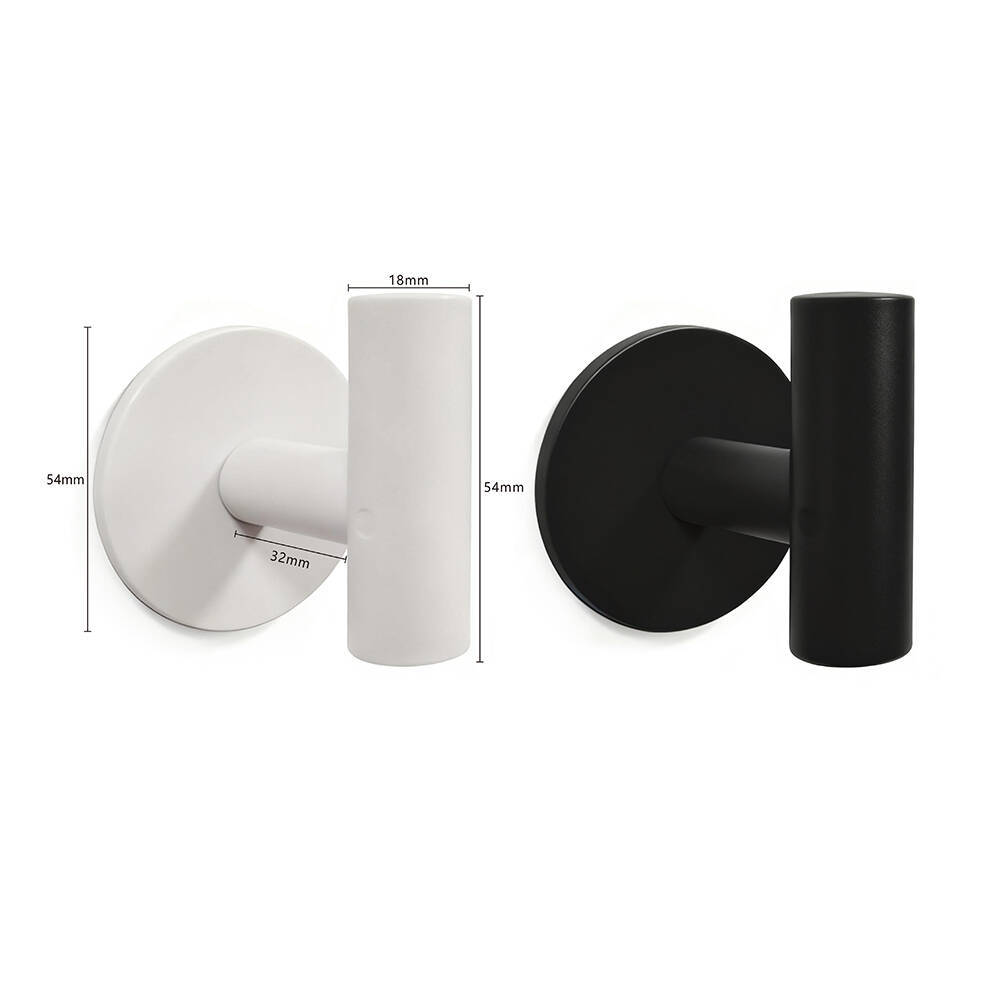 Cross-Border Plastic Single Hook for Hotel Bathroom, Punch-Free Coat Hook, Black Clothes Hook