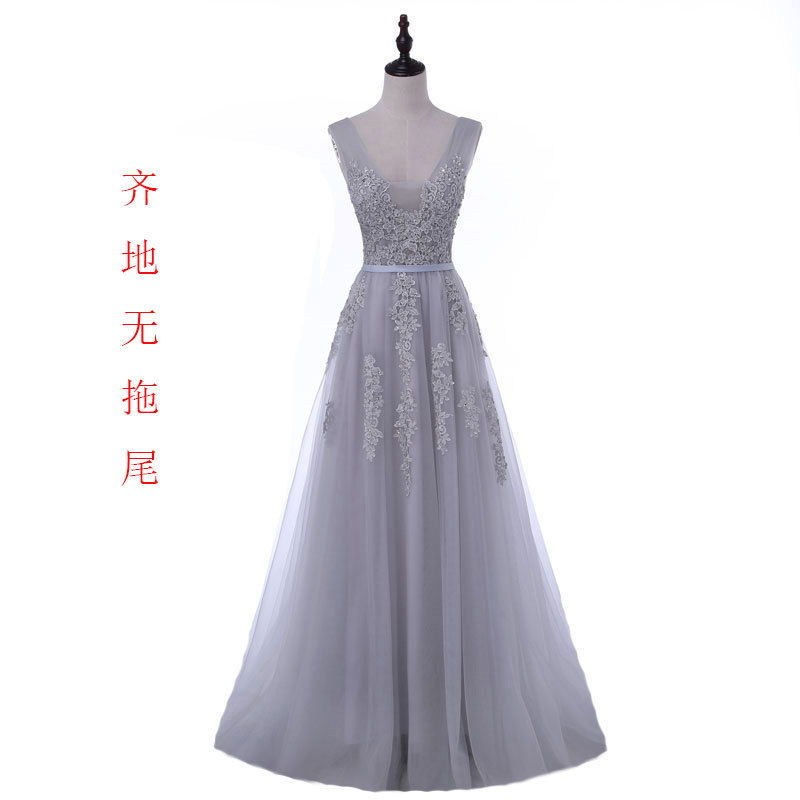Vestido de Noche con Cuello en V para Mujer de Encaje Sin Mangas para Fiesta image 19