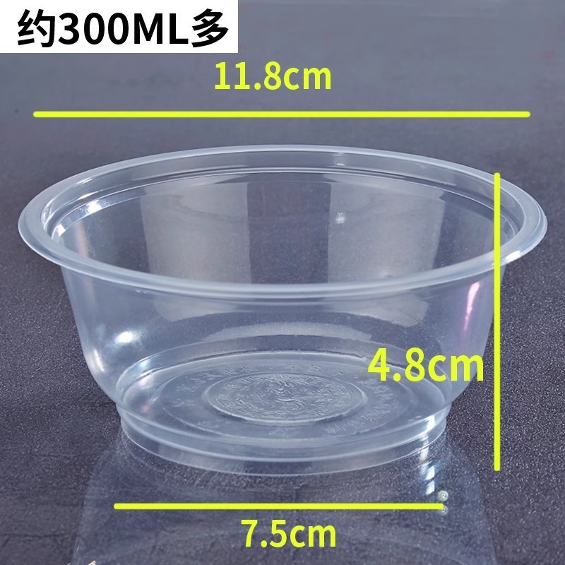 使い捨てボウル、厚手のプラスチックボウル、家庭用宴会ファーストフードスープボウル、テイクアウト商業用環境に優しい丸い透明ランチボックス|undefined