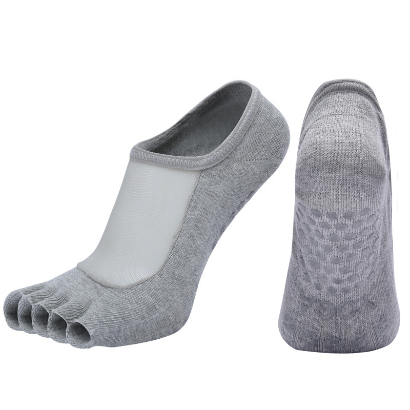 Calcetines de Yoga de Cinco Dedos para Mujer de Algodón, Antideslizante, Absorbente de Sudor, para Yoga
