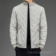 2024羽绒棉服男冬季加绒加厚休闲中年男士外套立领羊羔绒冬装夹克