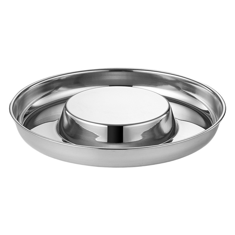 Engrosado de acero inoxidable plato de parada de comida tazón de mascota para el hogar tazón de perro resistente a los mordiscos antiestrangulador Slow Food Bowl antidetonante tazón de perro tazón de gato