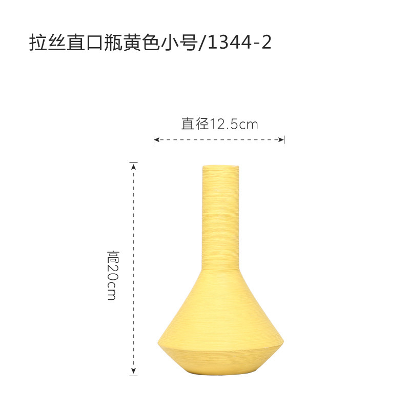 Florero de cerámica de color cepillado moderno, decoración del hogar minimalista nórdico, decoración del mueble de TV de la sala de estar al por mayor