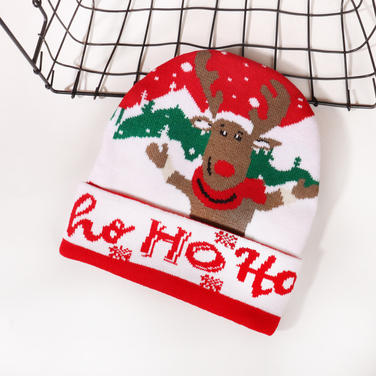 Unisex Christmas series jacquard knitted hat simple men and women alike_voghion.com