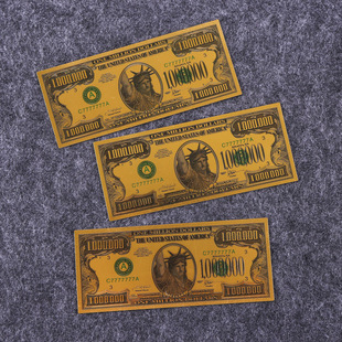 Manufacturers supply gold foil PET commemorative coins exquisite color printing US dollars 3 sets of foreign coins collection commemorative banknotes