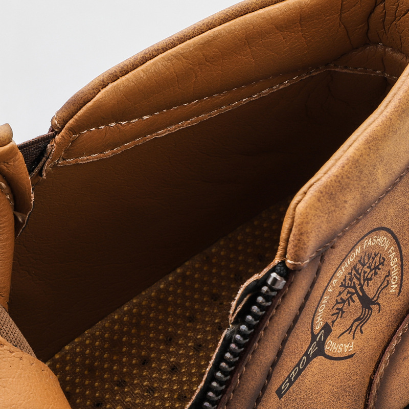 Cizme de toamnă noi pentru bărbați, casual, din piele, cizme Martin, cu fermoar lateral, cizme de lucru transfrontaliere, pantofi bărbătești de mărime mare, lucrați manual_voghion.com